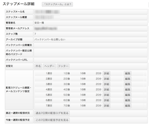 ステップメール詳細画面