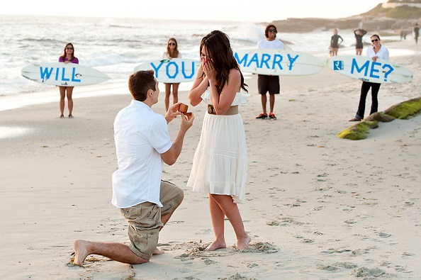 海辺でのプロポーズ