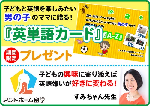 期間限定 無料 男の子のママが開発 男の子が食いつく英単語カード