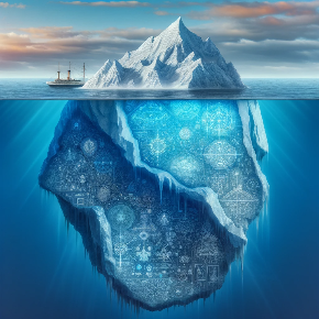 DALL&middot;E 2023-11-19 23.20.49 - A conceptual illustration of human consciousness as an iceberg, dividing consciousness into the conscious and subconscious minds. The iceberg should b.png