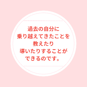 過去の自分に 乗り越えてきたことを 教えたり導いたりすること ができるのです。.png