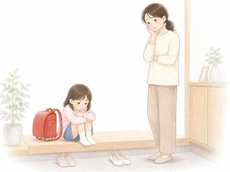 登校をしぶるわが子を見て迷うママ